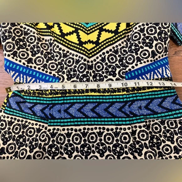 Anthropologie Plenty by Tracy Reese Boho Geometric Mini Dress Size 6 - Picture 4 of 7